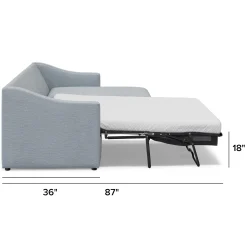 Landry 109" Right Storage Sleeper Sectional - Silver Light Blue