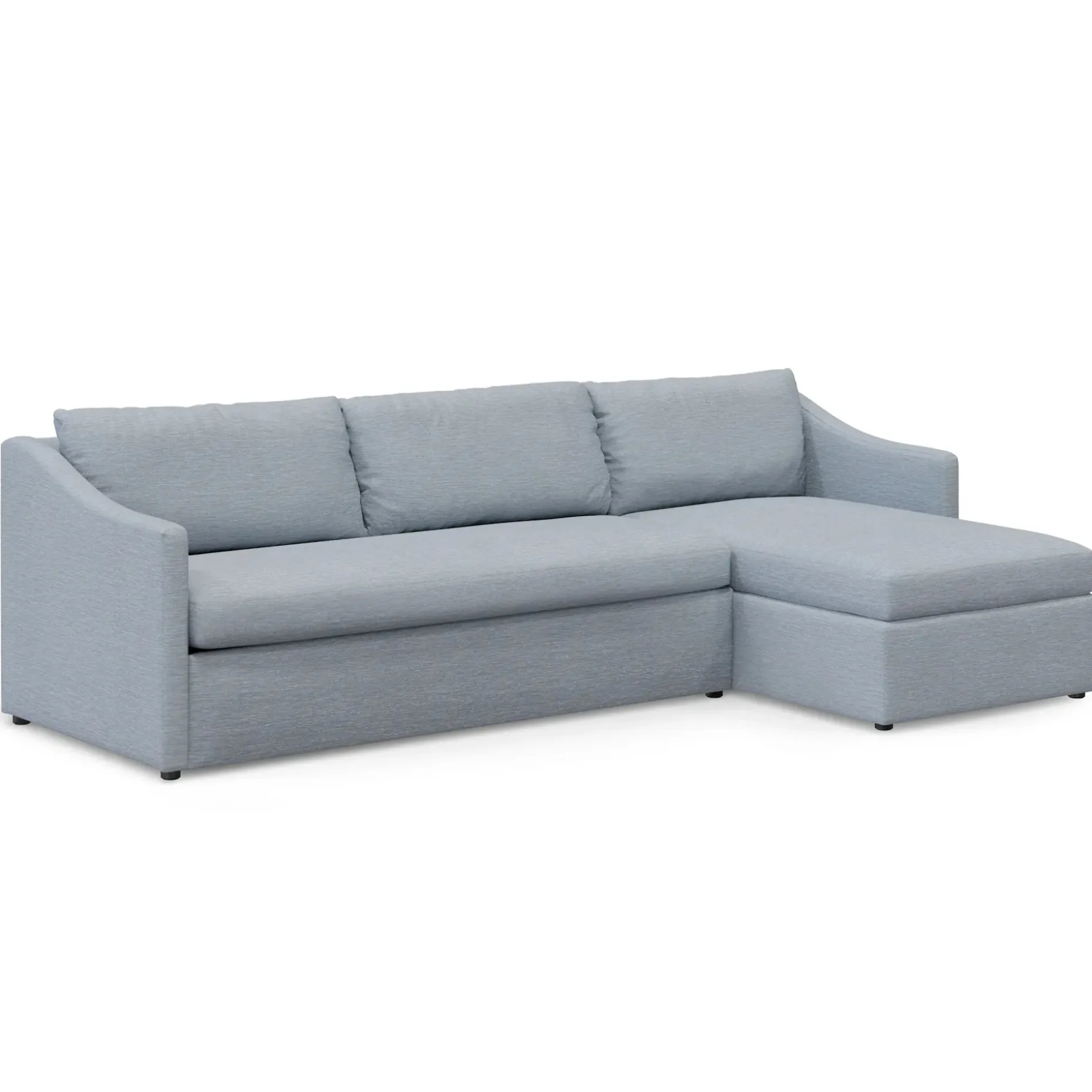 Landry 109" Right Storage Sleeper Sectional - Silver Light Blue