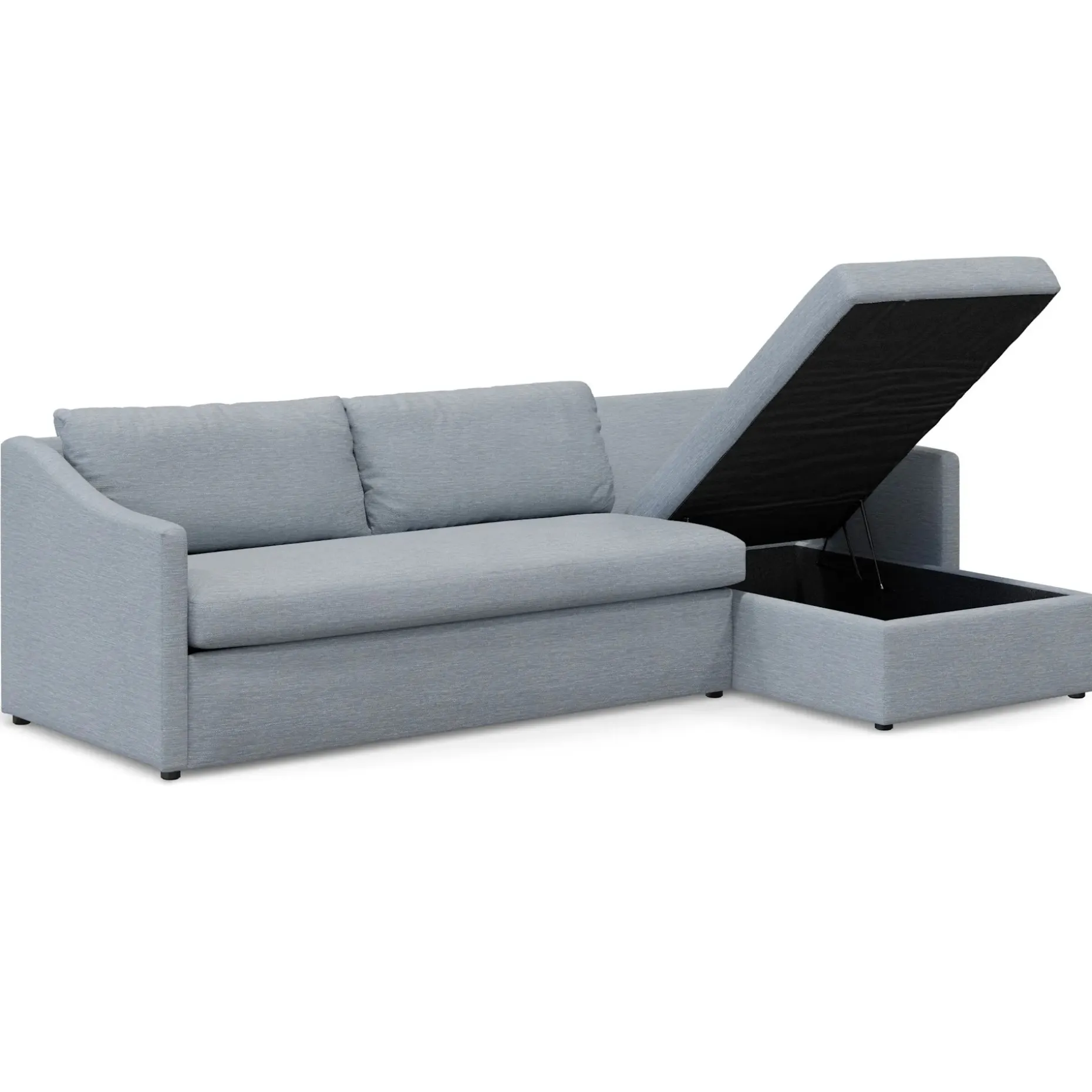 Landry 109" Right Storage Sleeper Sectional - Silver Light Blue