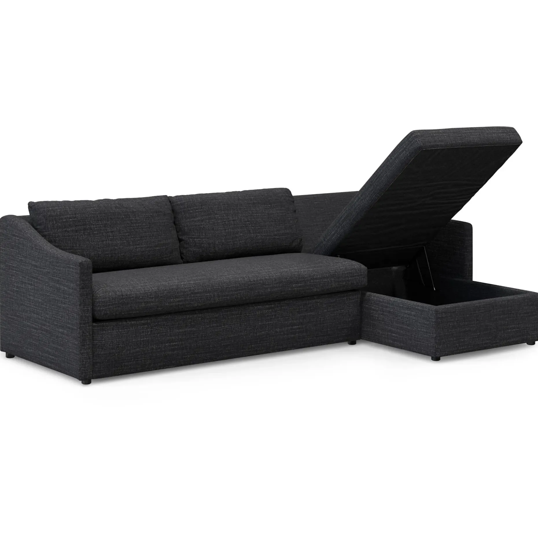 Landry 109" Right Storage Sleeper Sectional - Napa Charcoal