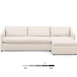 Landry 109" Right Storage Sleeper Sectional - Ivory Wool Bouclé