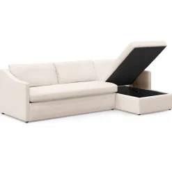 Landry 109" Right Storage Sleeper Sectional - Ivory Wool Bouclé