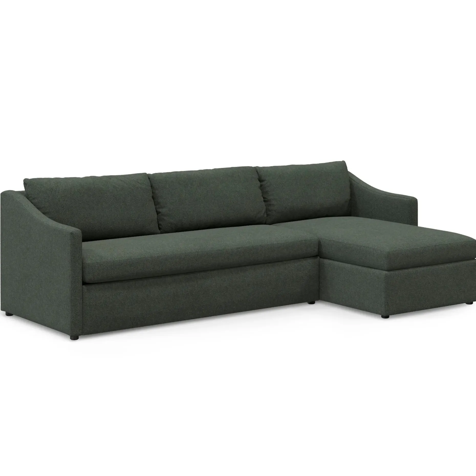 Landry 109" Right Storage Sleeper Sectional - Green Wool Bouclé