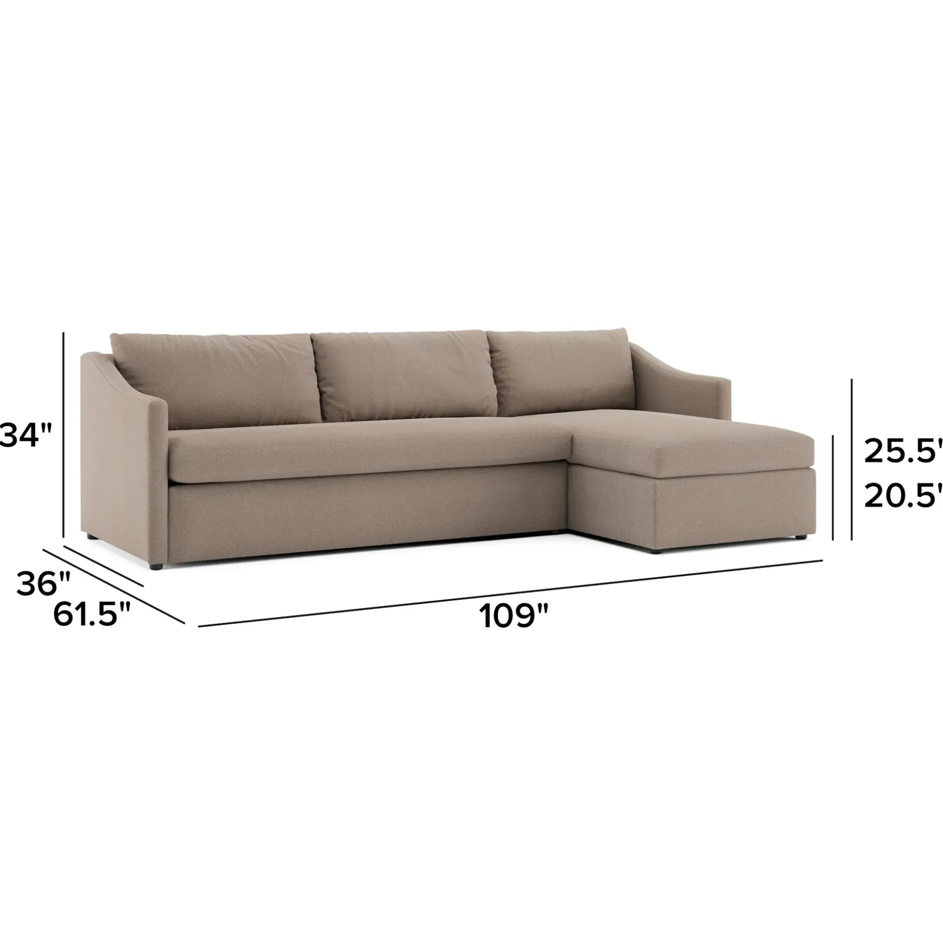 Landry 109" Right Storage Sleeper Sectional - Sandstone Wool Bouclé