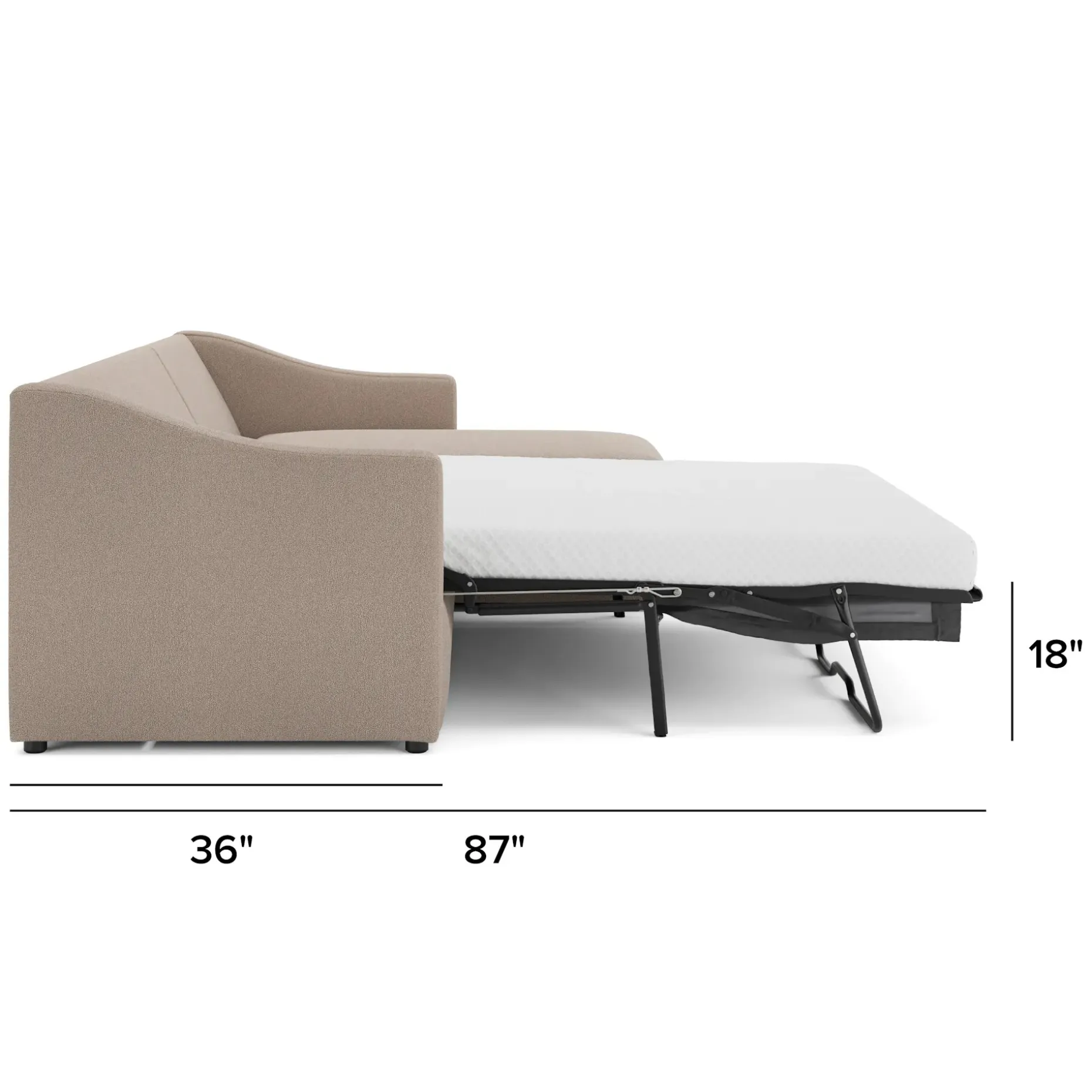 Landry 109" Right Storage Sleeper Sectional - Sandstone Wool Bouclé