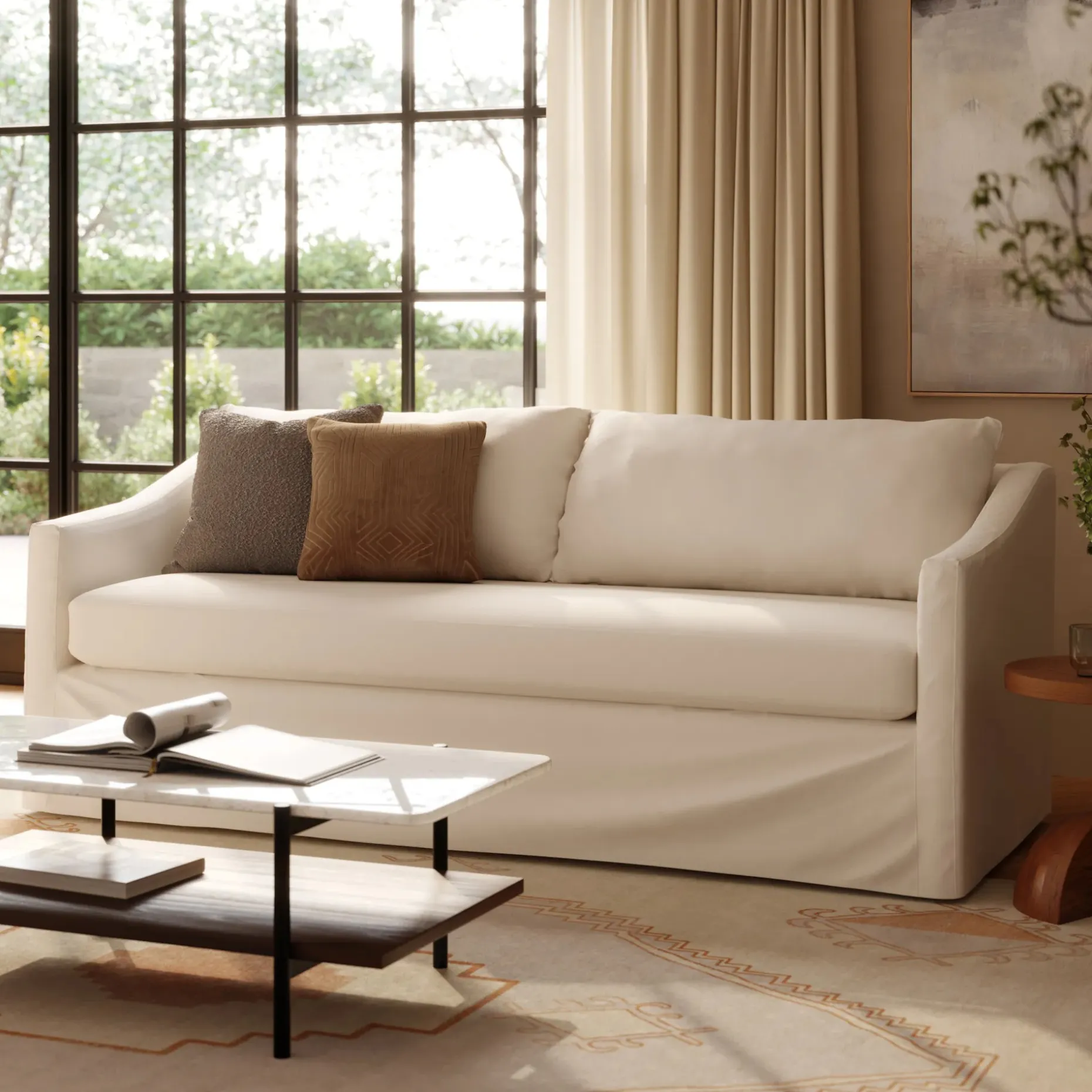 Landry 84.5" Slipcover Sofa - Fine White