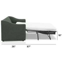 Landry 84.5" Sofa Bed - Green Wool Bouclé