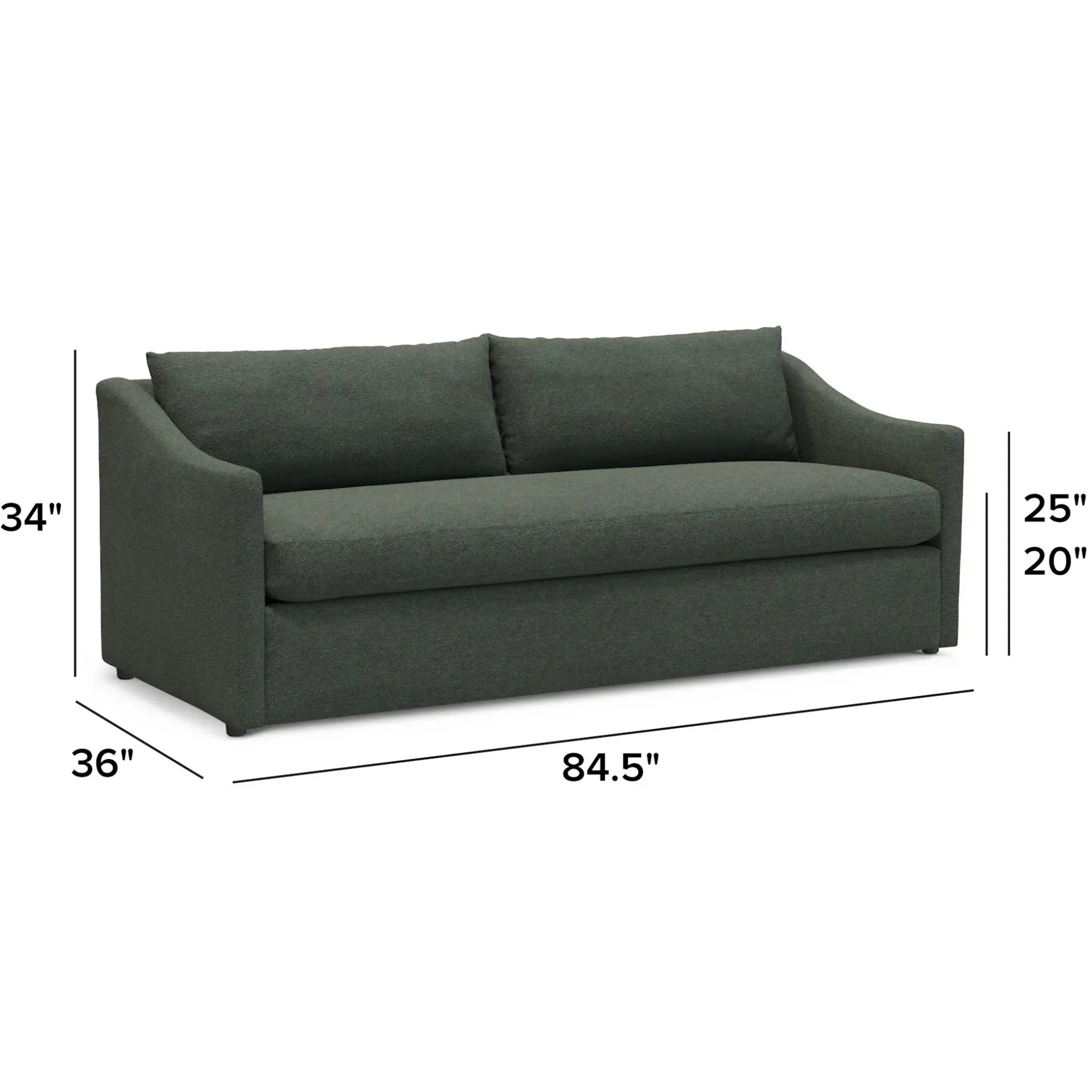 Landry 84.5" Sofa Bed - Green Wool Bouclé