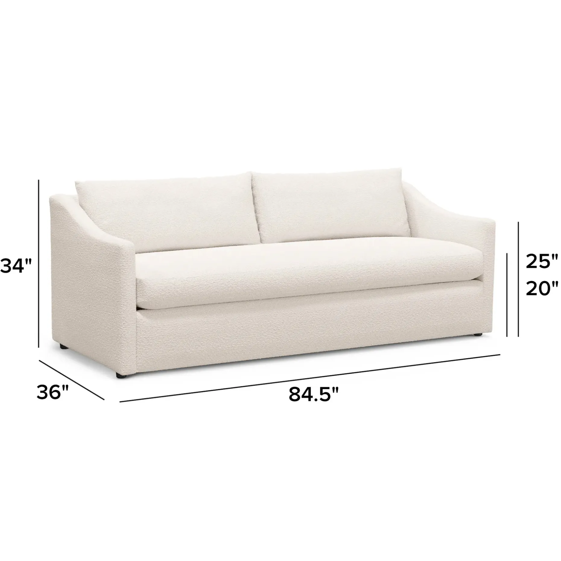 Landry 84.5" Sofa Bed - Ivory Wool Bouclé