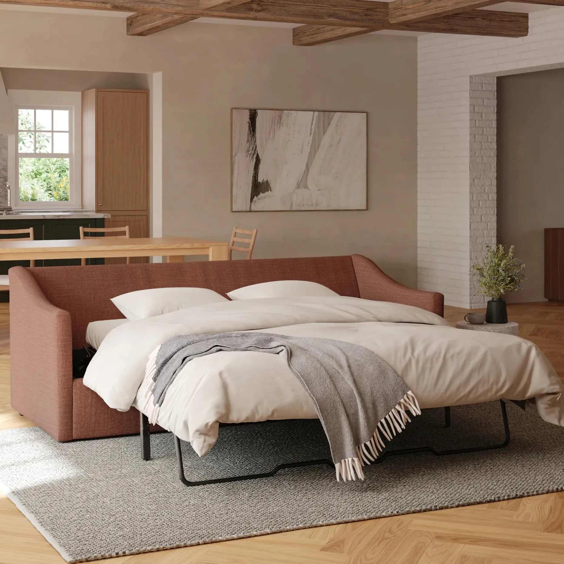 Landry 84.5" Sofa Bed - Napa Rust