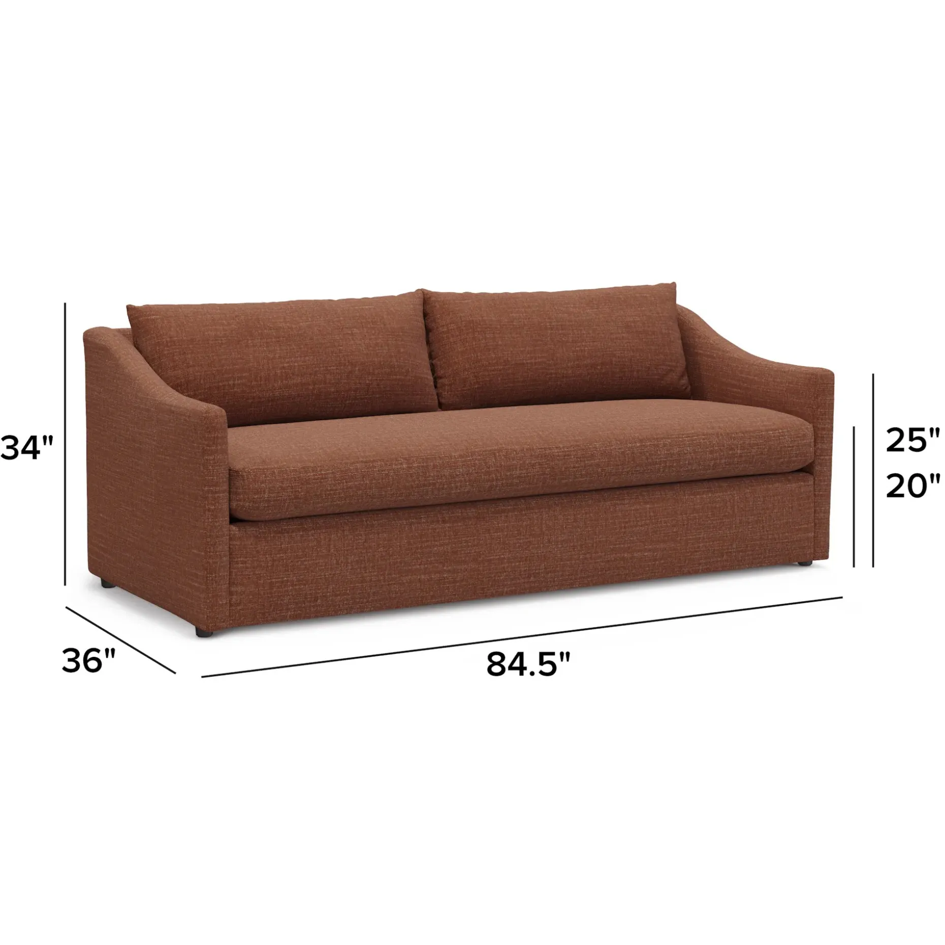 Landry 84.5" Sofa Bed - Napa Rust