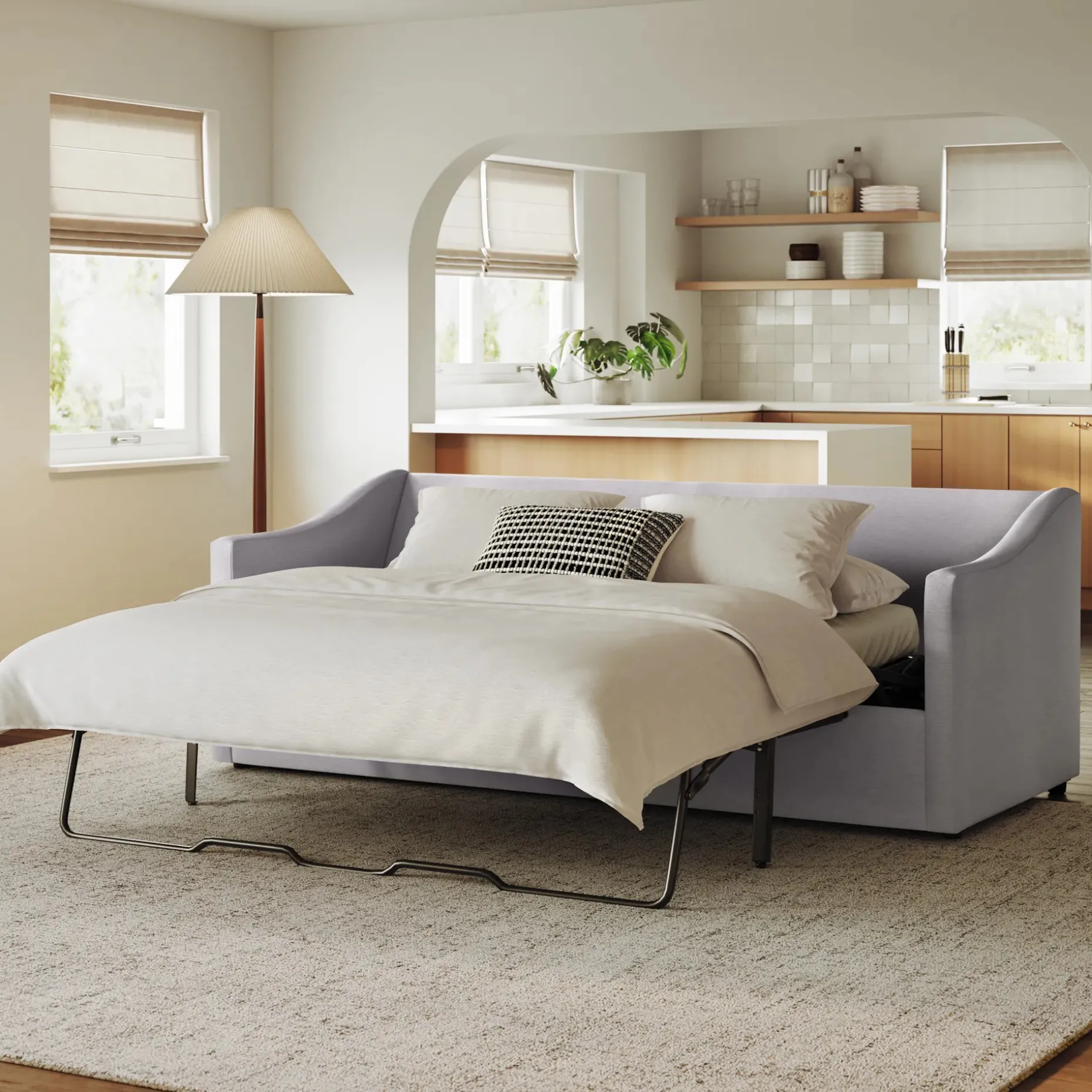 Landry 84.5" Sofa Bed - Silver Ivory