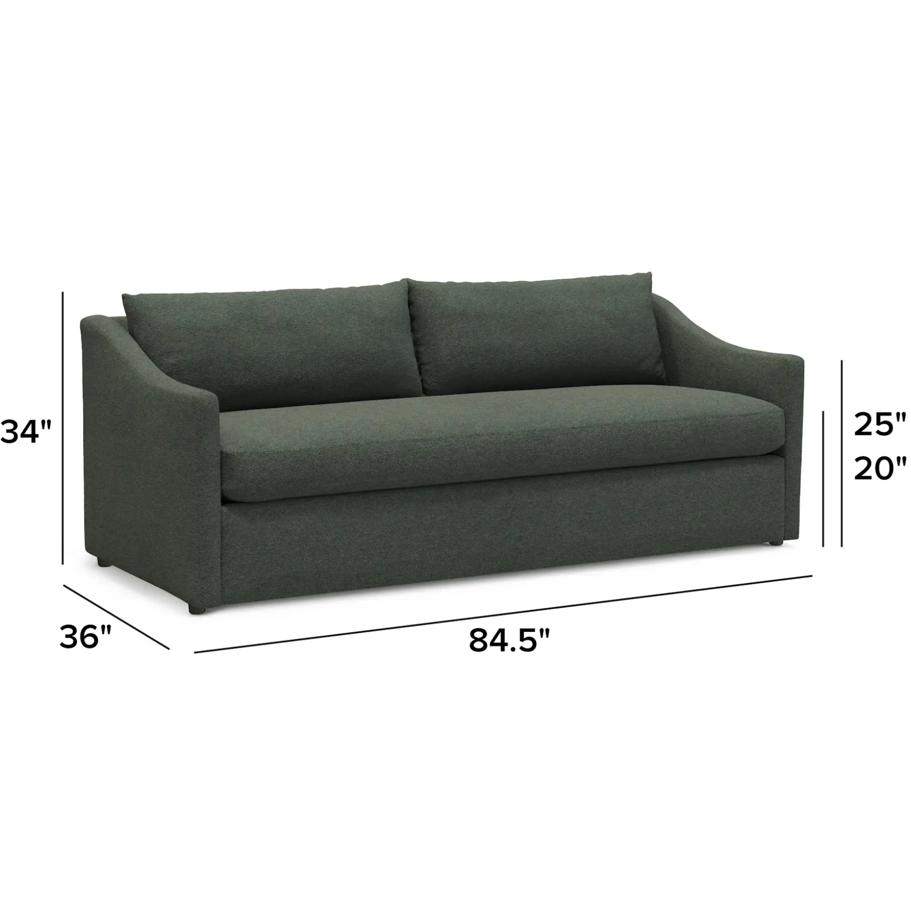 Landry 84.5" Sofa - Green Wool Bouclé