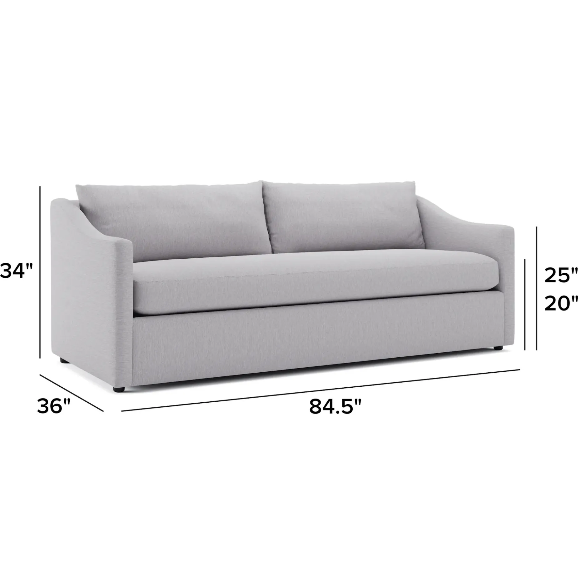 Landry 84.5" Sofa - Silver Ivory