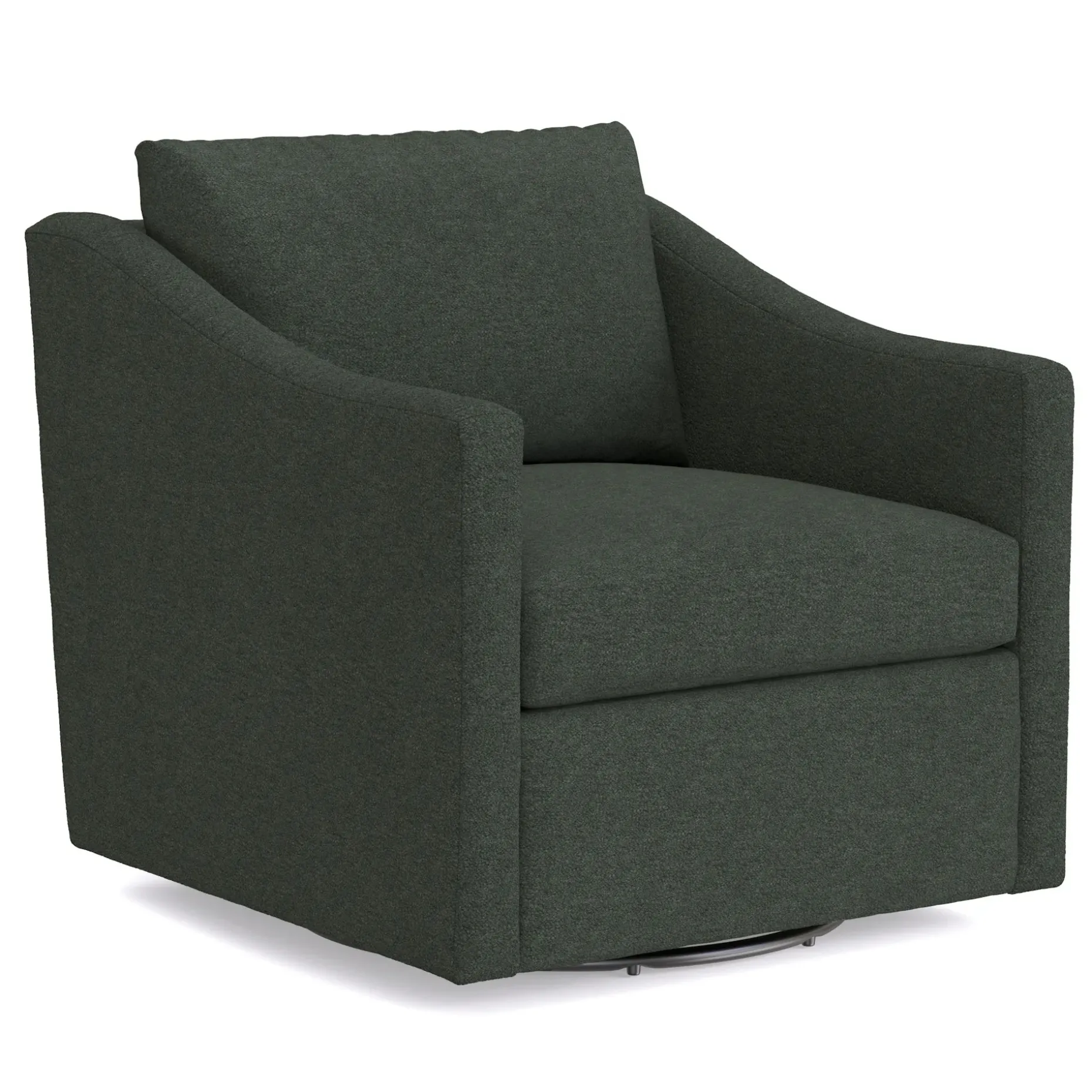 Landry 32.25" Swivel Lounge Chair - Green Wool Bouclé