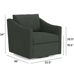 Landry 32.25" Swivel Lounge Chair - Green Wool Bouclé