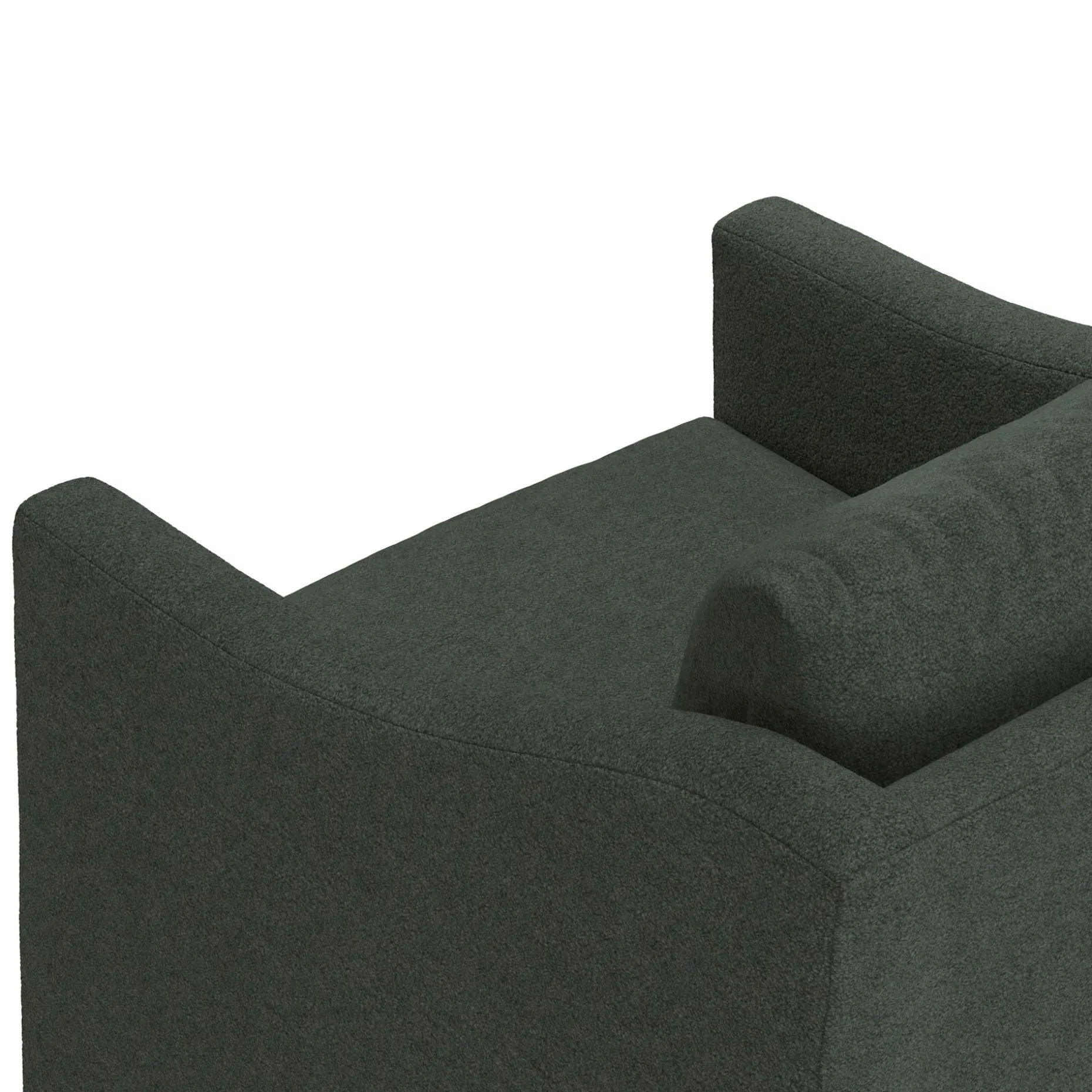 Landry 32.25" Swivel Lounge Chair - Green Wool Bouclé
