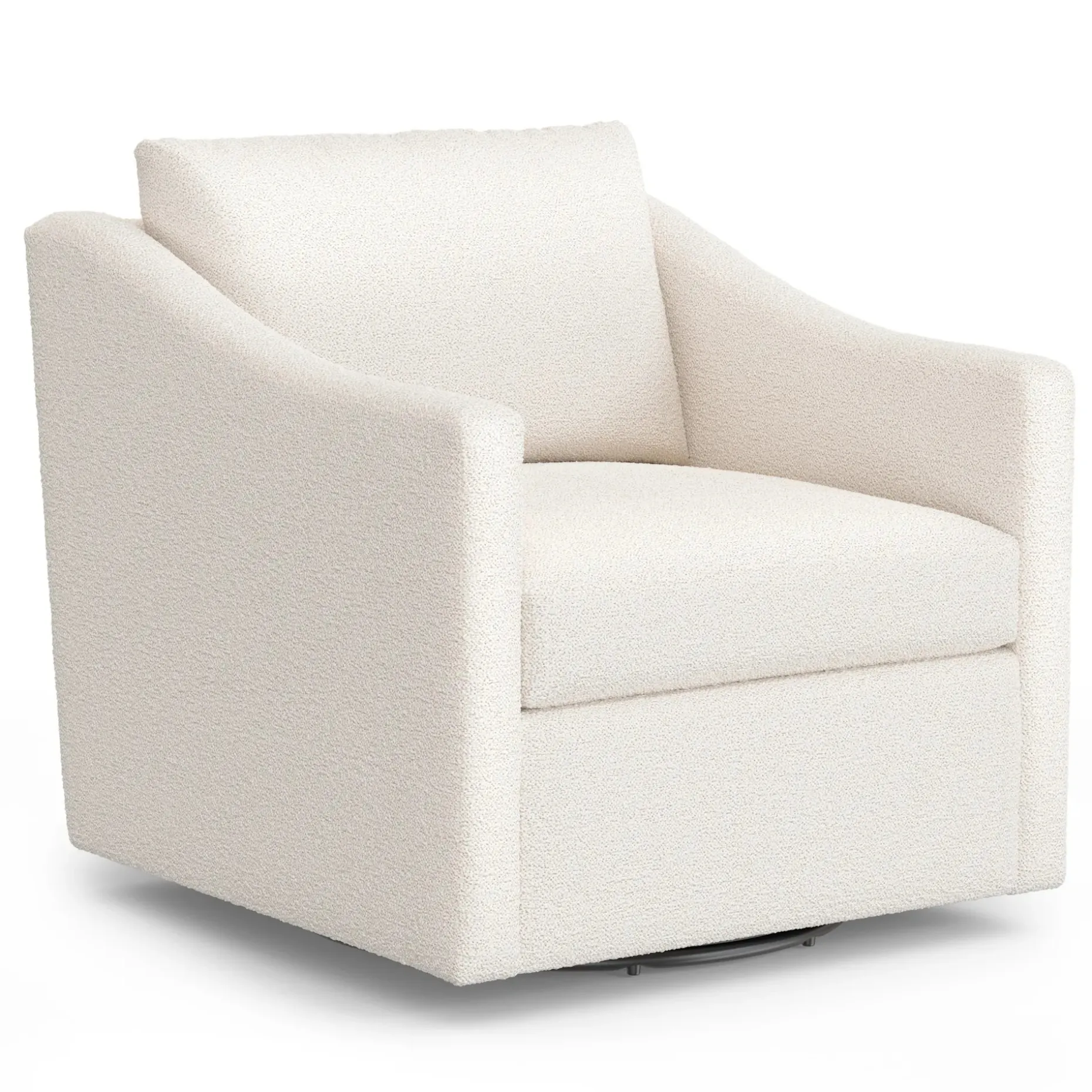 Landry 32.25" Swivel Lounge Chair - Ivory Wool Bouclé