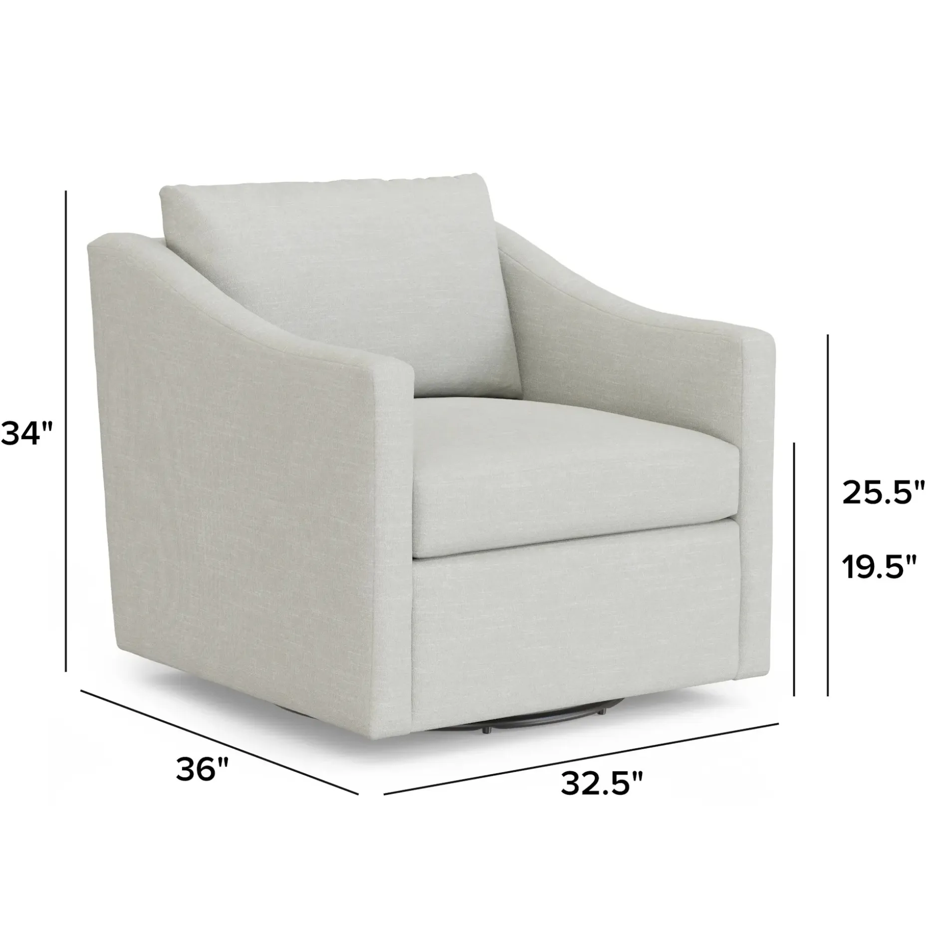 Landry 32.25" Swivel Lounge Chair - Napa Dove