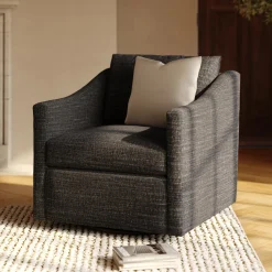 Landry 32.25" Swivel Lounge Chair - Napa Charcoal