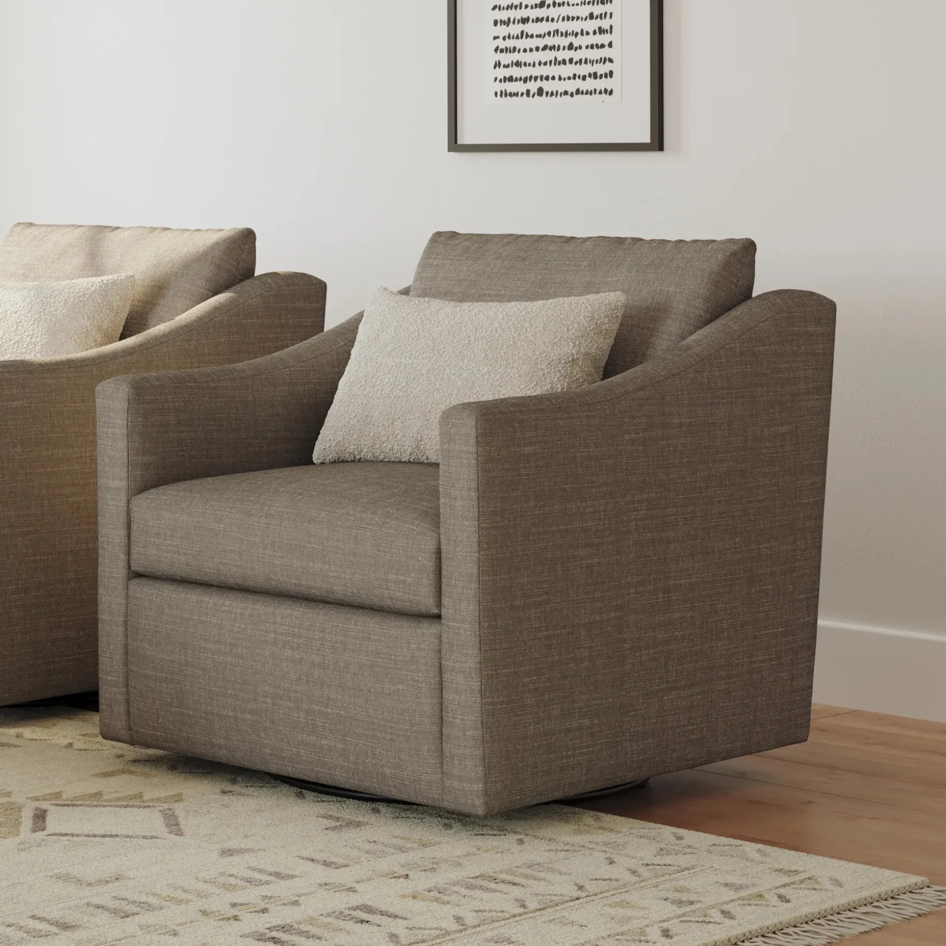 Landry 32.25" Swivel Lounge Chair - Napa Taupe