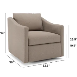 Landry 32.25" Swivel Lounge Chair - Sandstone Wool Bouclé