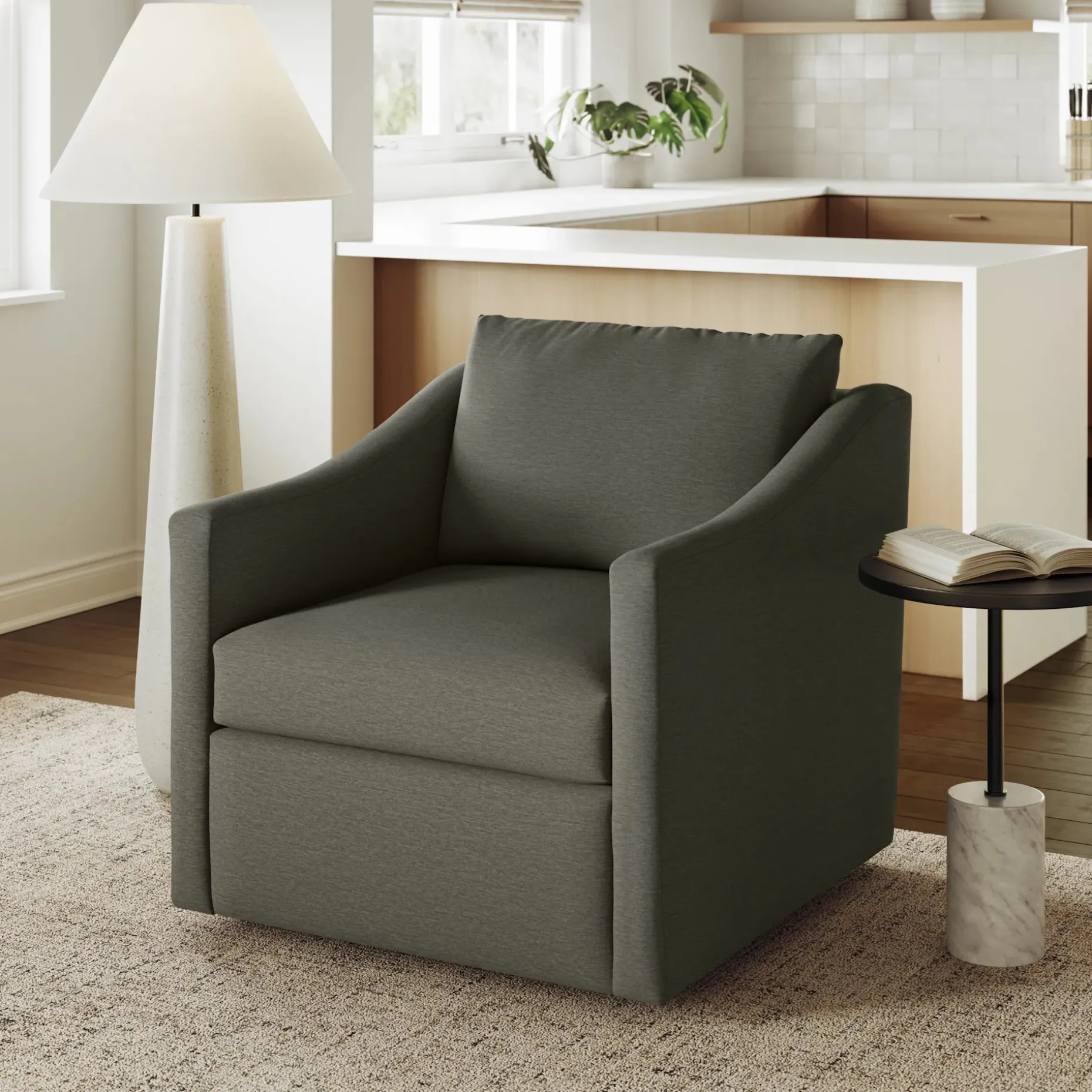 Landry 32.25" Swivel Lounge Chair - Silver Moss