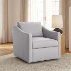 Landry 32.25" Swivel Lounge Chair - Silver Ivory
