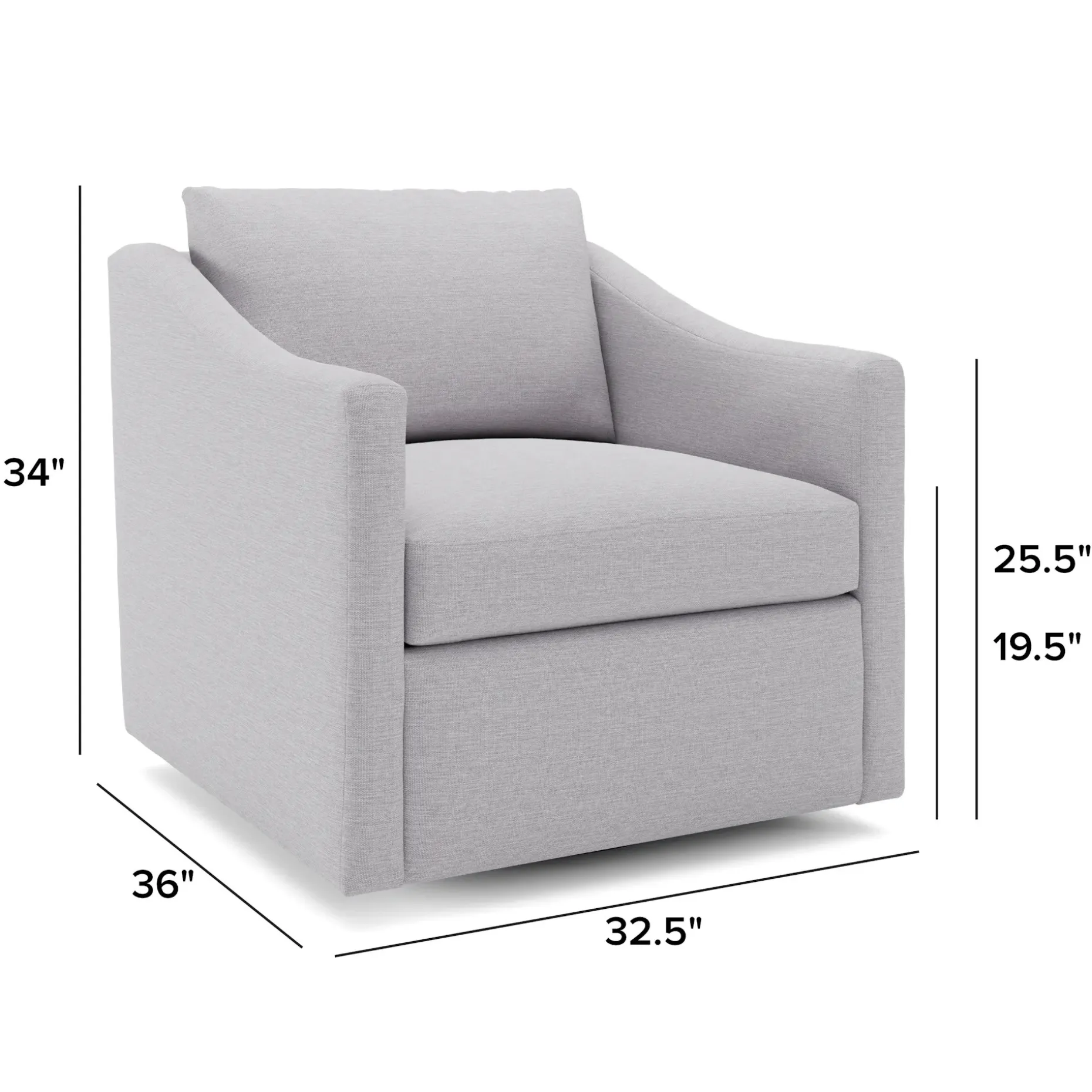 Landry 32.25" Swivel Lounge Chair - Silver Ivory
