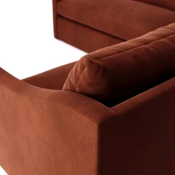 Landry 91" Velvet Corner Sectional - Hale Rust