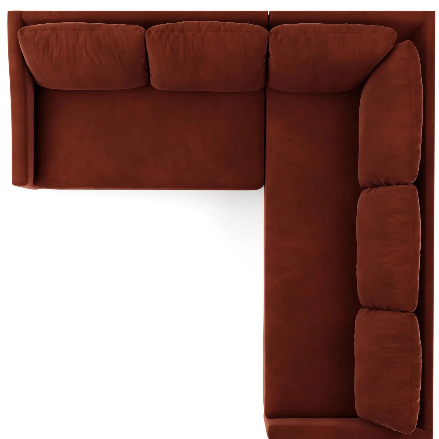 Landry 91" Velvet Corner Sectional - Hale Rust