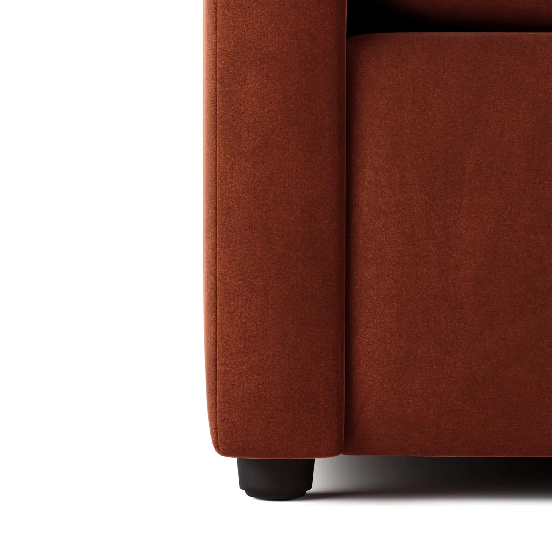 Landry 91" Velvet Corner Sectional - Hale Rust