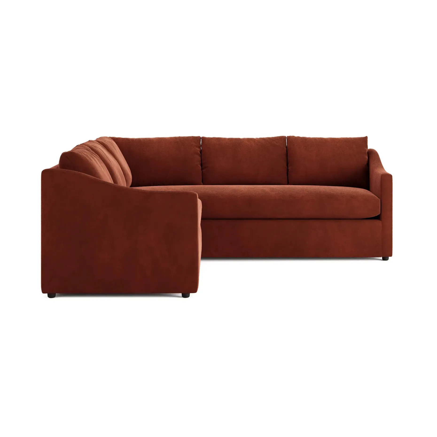 Landry 91" Velvet Corner Sectional - Hale Rust