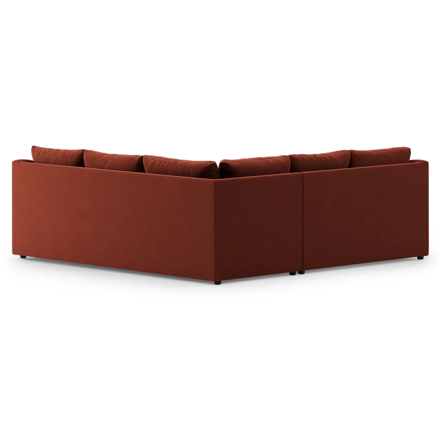 Landry 91" Velvet Corner Sectional - Hale Rust