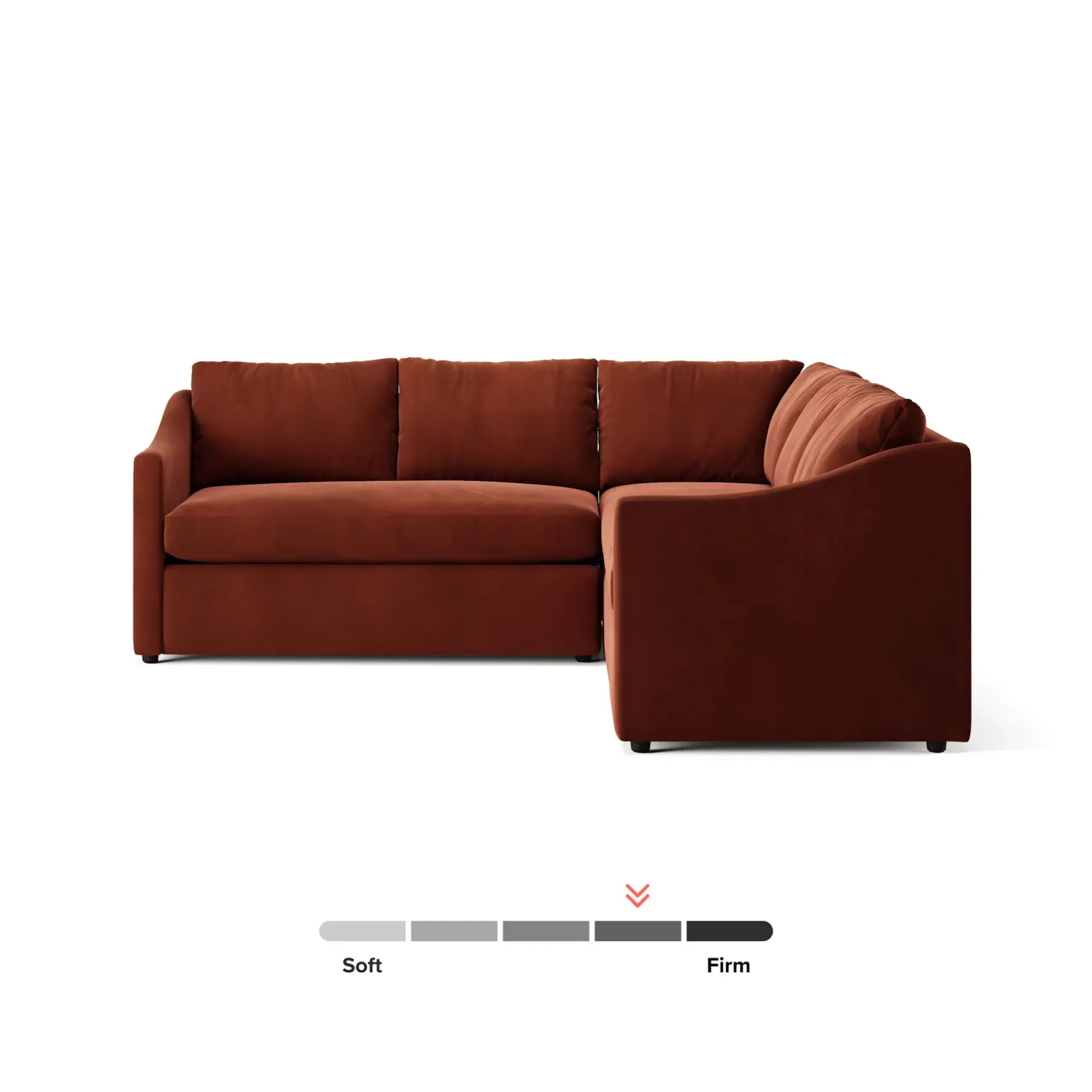 Landry 91" Velvet Corner Sectional - Hale Rust