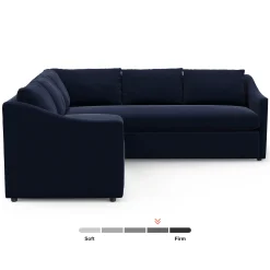 Landry 91" Velvet Corner Sectional - Hale Ink