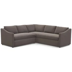 Landry 91" Velvet Corner Sectional - Hale Warm Gray