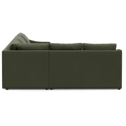 Landry 91" Velvet Corner Sectional - Hale Fir Green