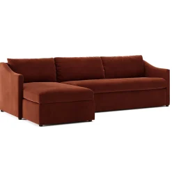 Landry 109" Velvet Left Storage Sleeper Sectional - Hale Rust