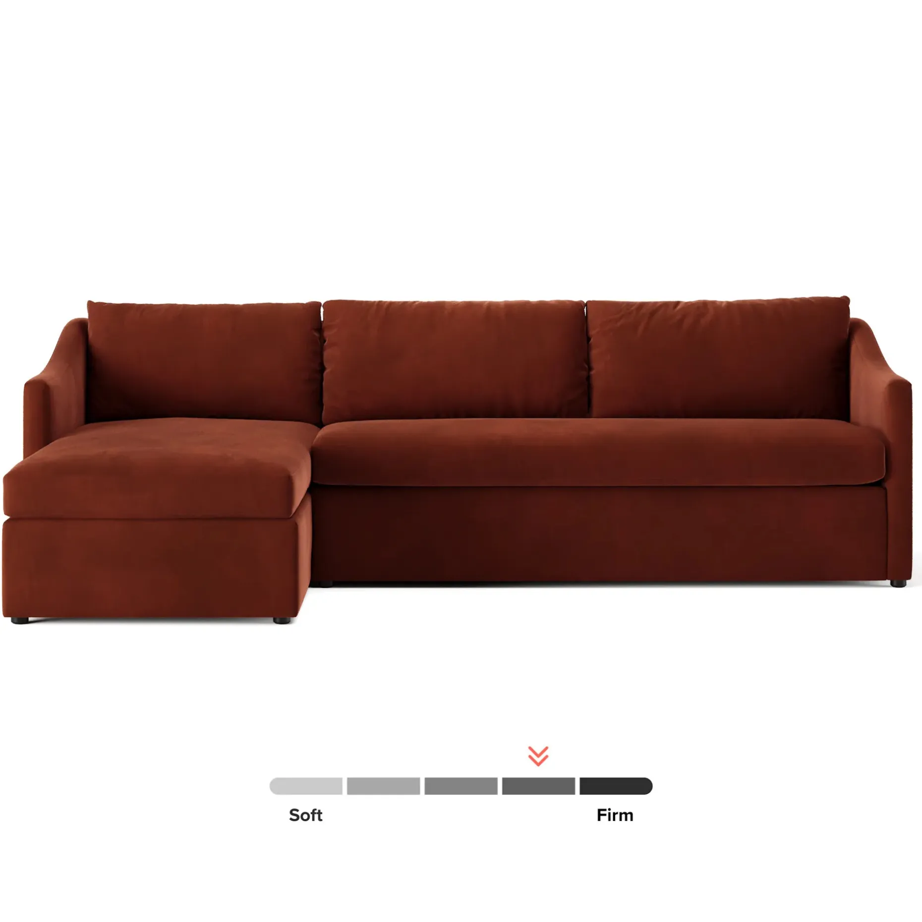 Landry 109" Velvet Left Storage Sleeper Sectional - Hale Rust