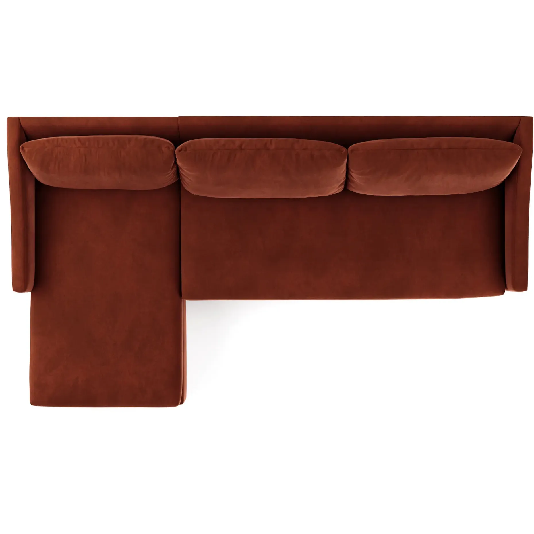 Landry 109" Velvet Left Storage Sleeper Sectional - Hale Rust