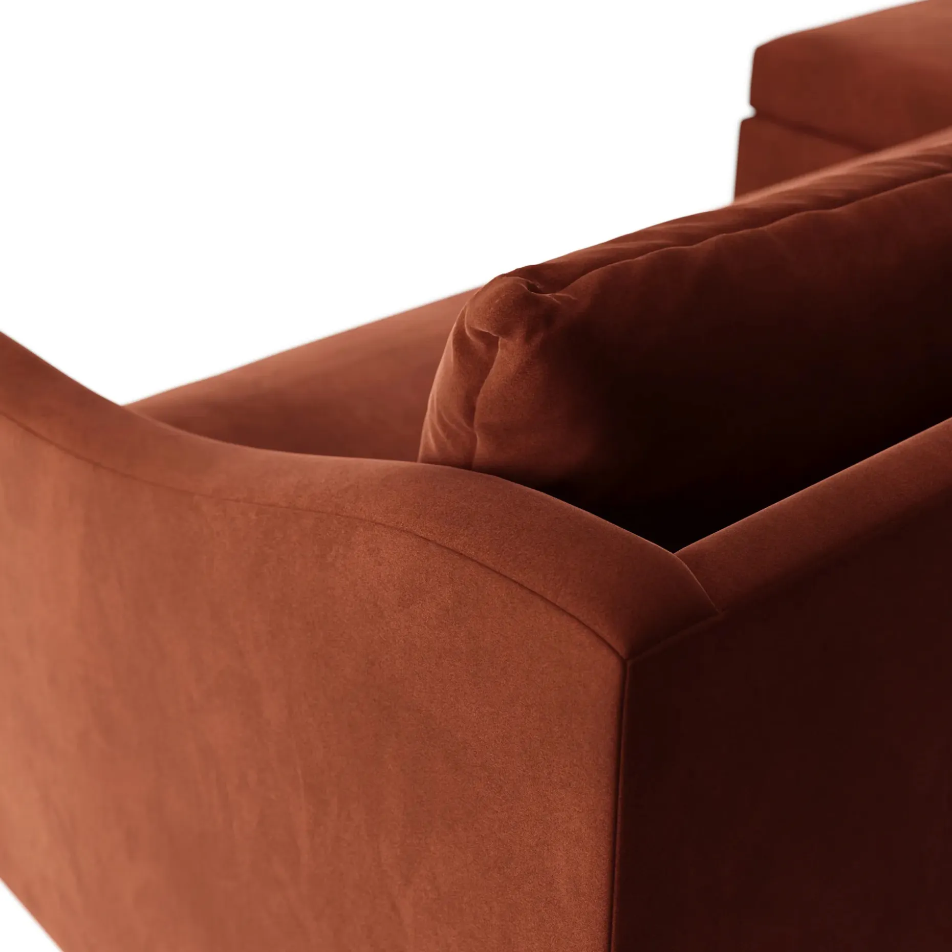 Landry 109" Velvet Left Storage Sleeper Sectional - Hale Rust