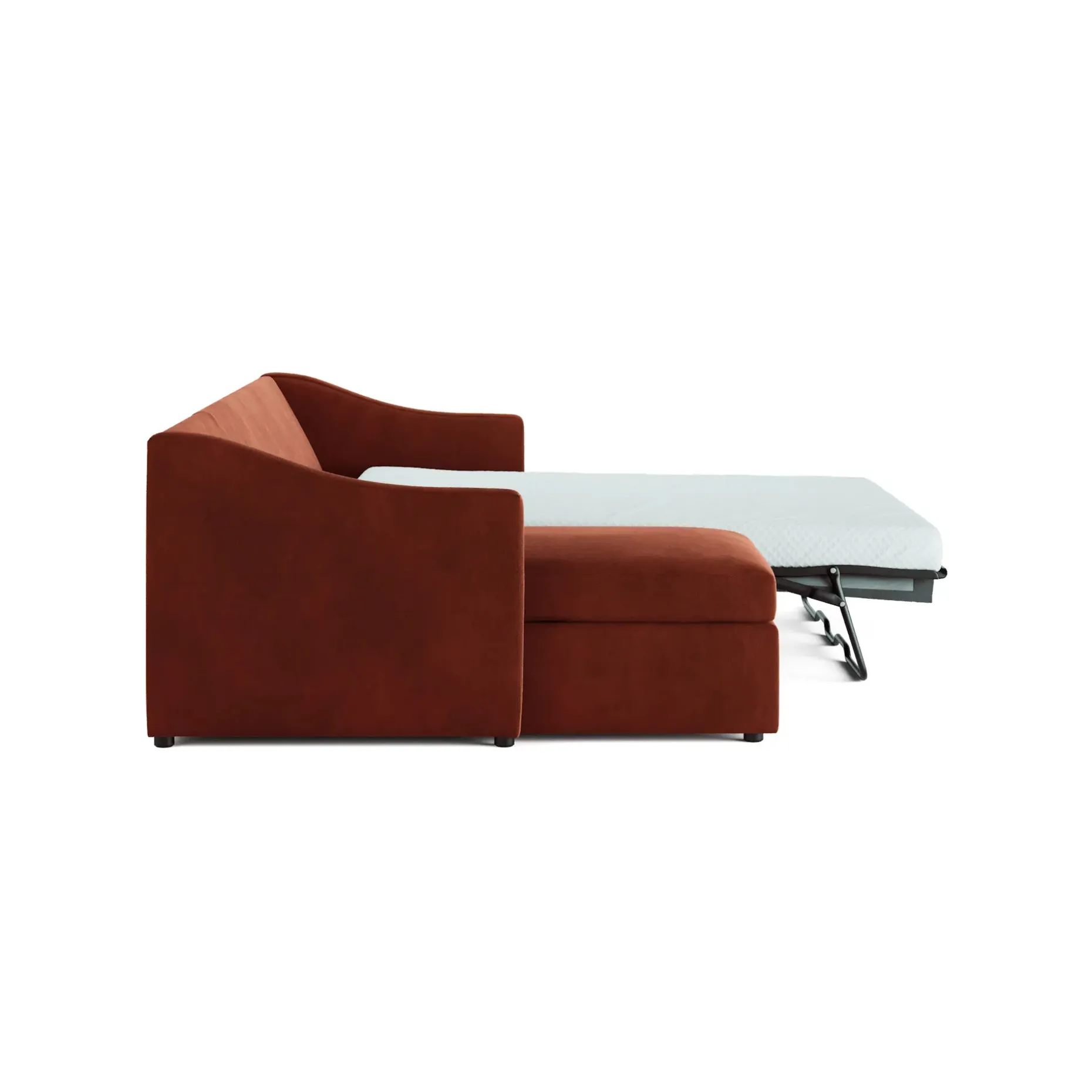 Landry 109" Velvet Left Storage Sleeper Sectional - Hale Rust