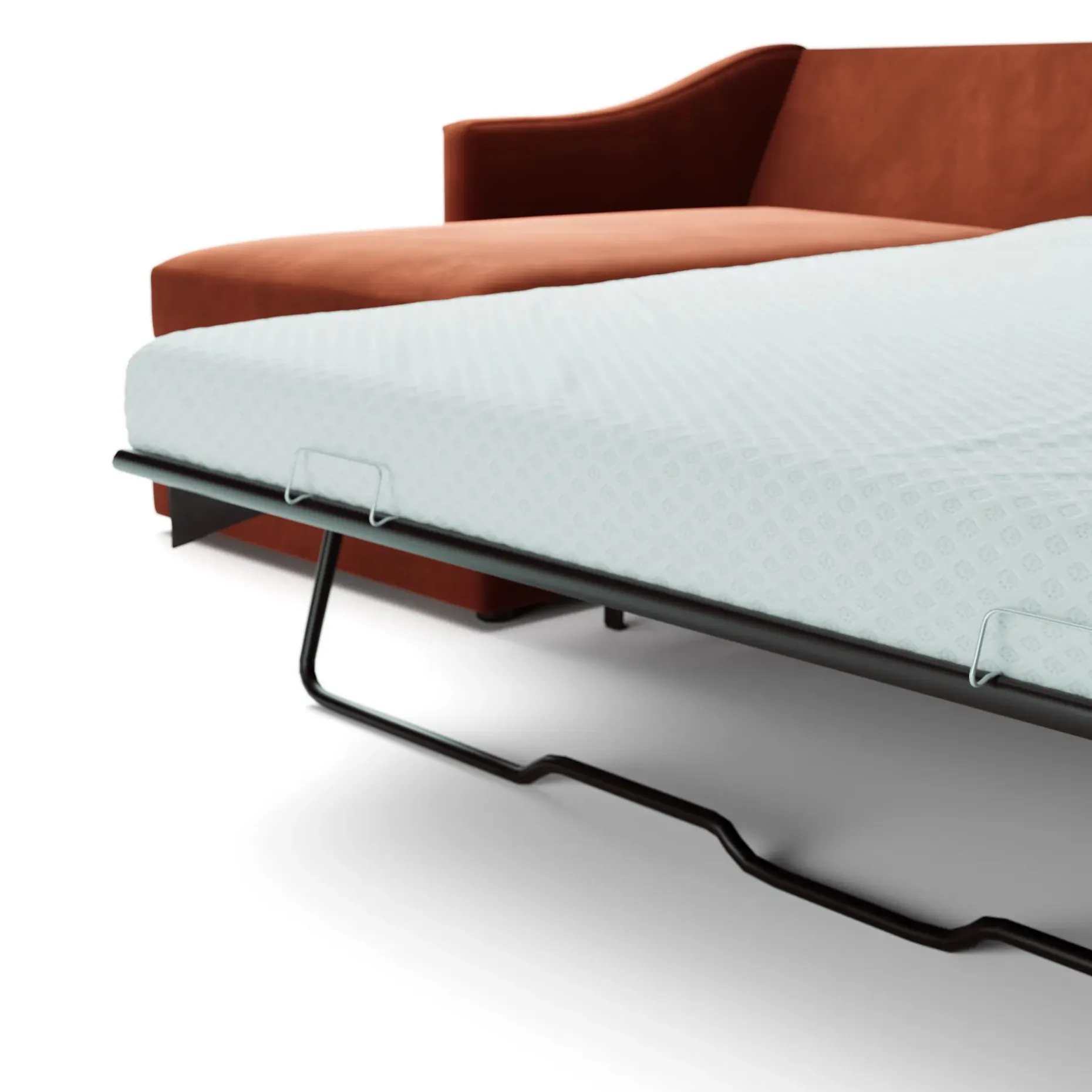 Landry 109" Velvet Left Storage Sleeper Sectional - Hale Rust