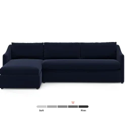 Landry 109" Velvet Left Storage Sleeper Sectional - Hale Ink