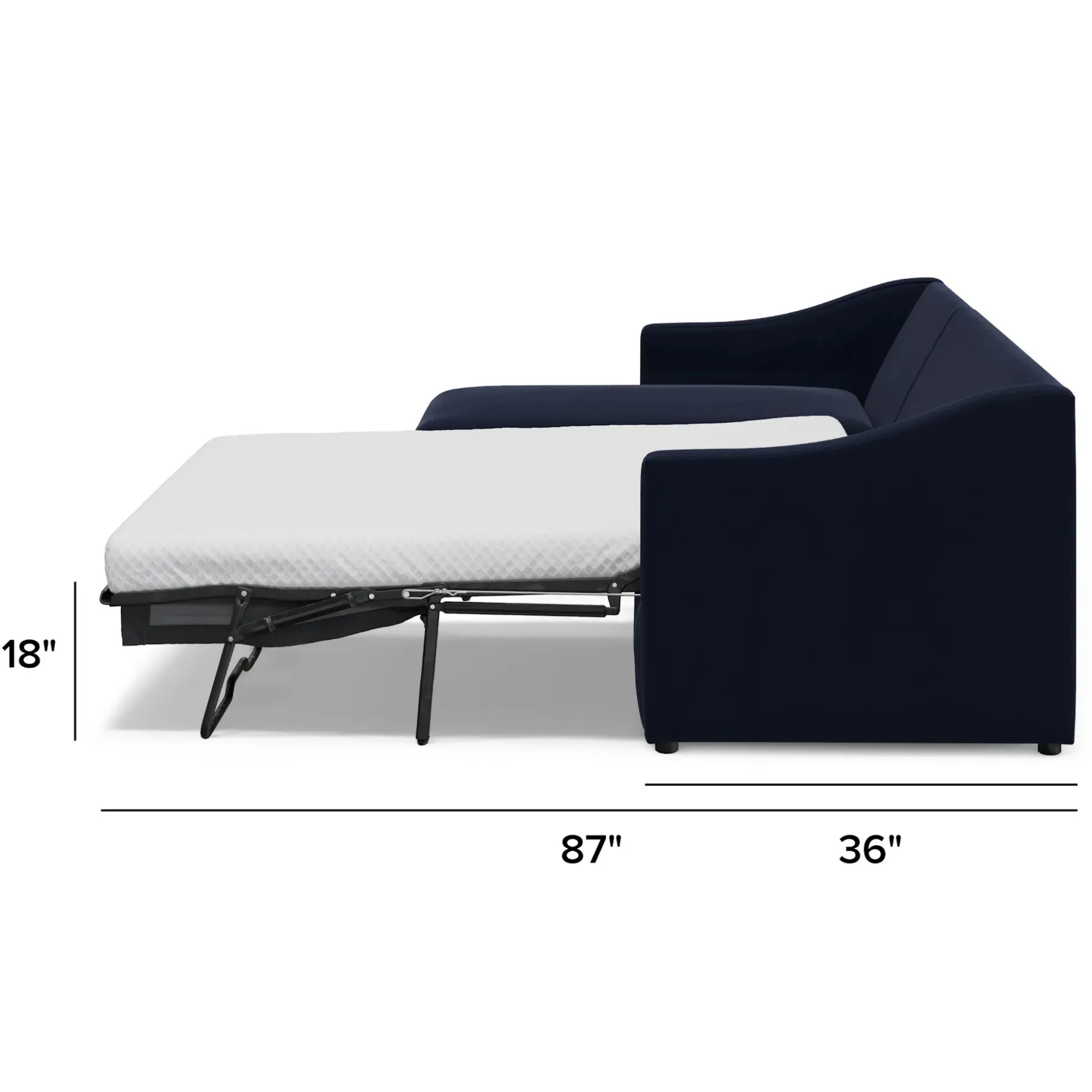 Landry 109" Velvet Left Storage Sleeper Sectional - Hale Ink