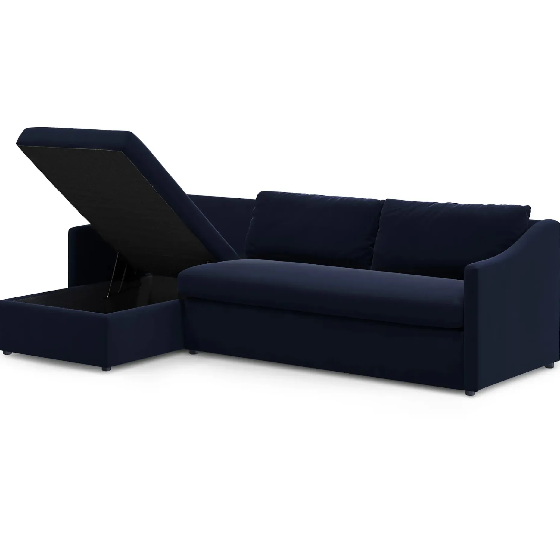 Landry 109" Velvet Left Storage Sleeper Sectional - Hale Ink