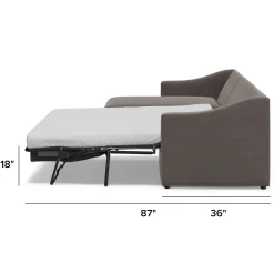 Landry 109" Velvet Left Storage Sleeper Sectional - Hale Warm Gray