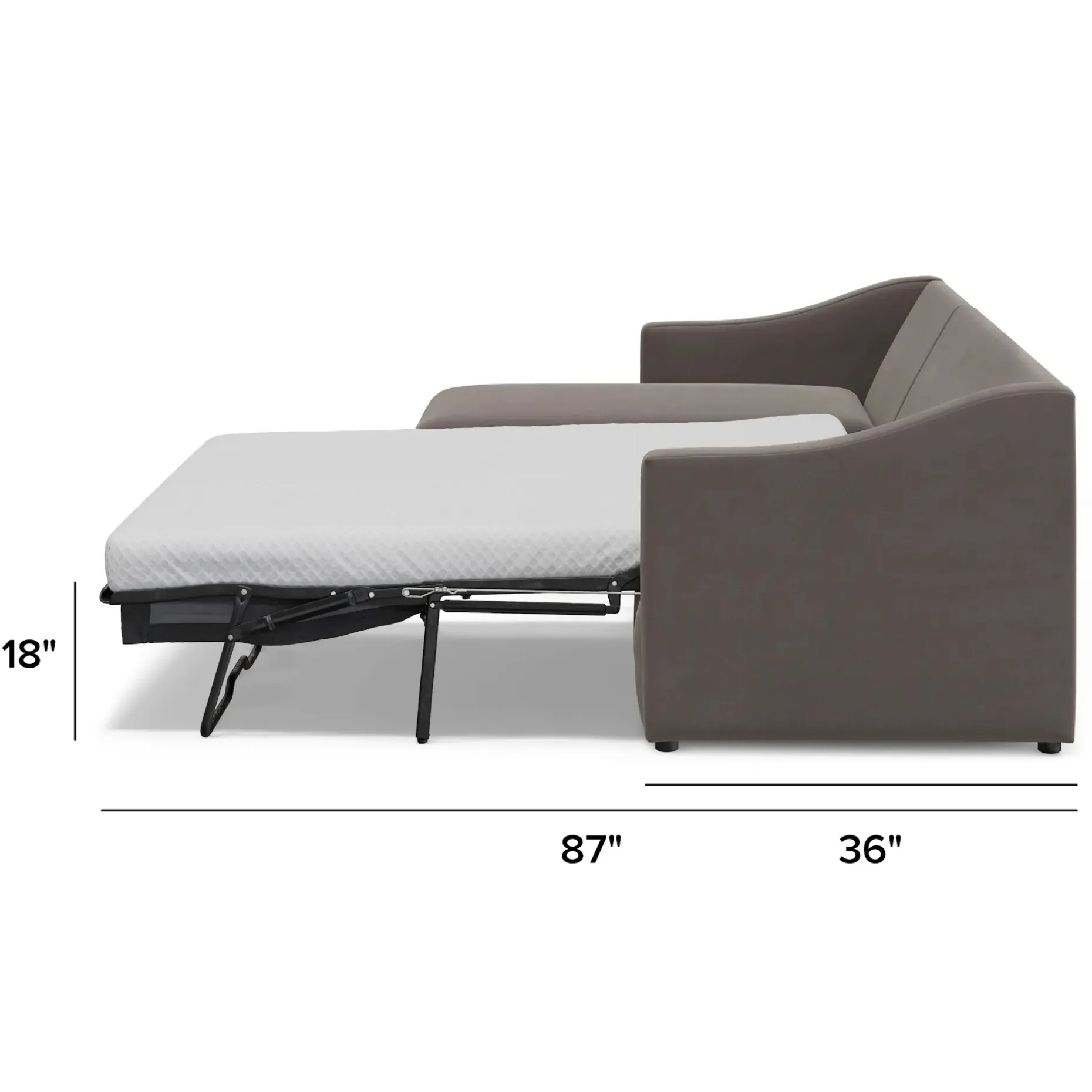 Landry 109" Velvet Left Storage Sleeper Sectional - Hale Warm Gray