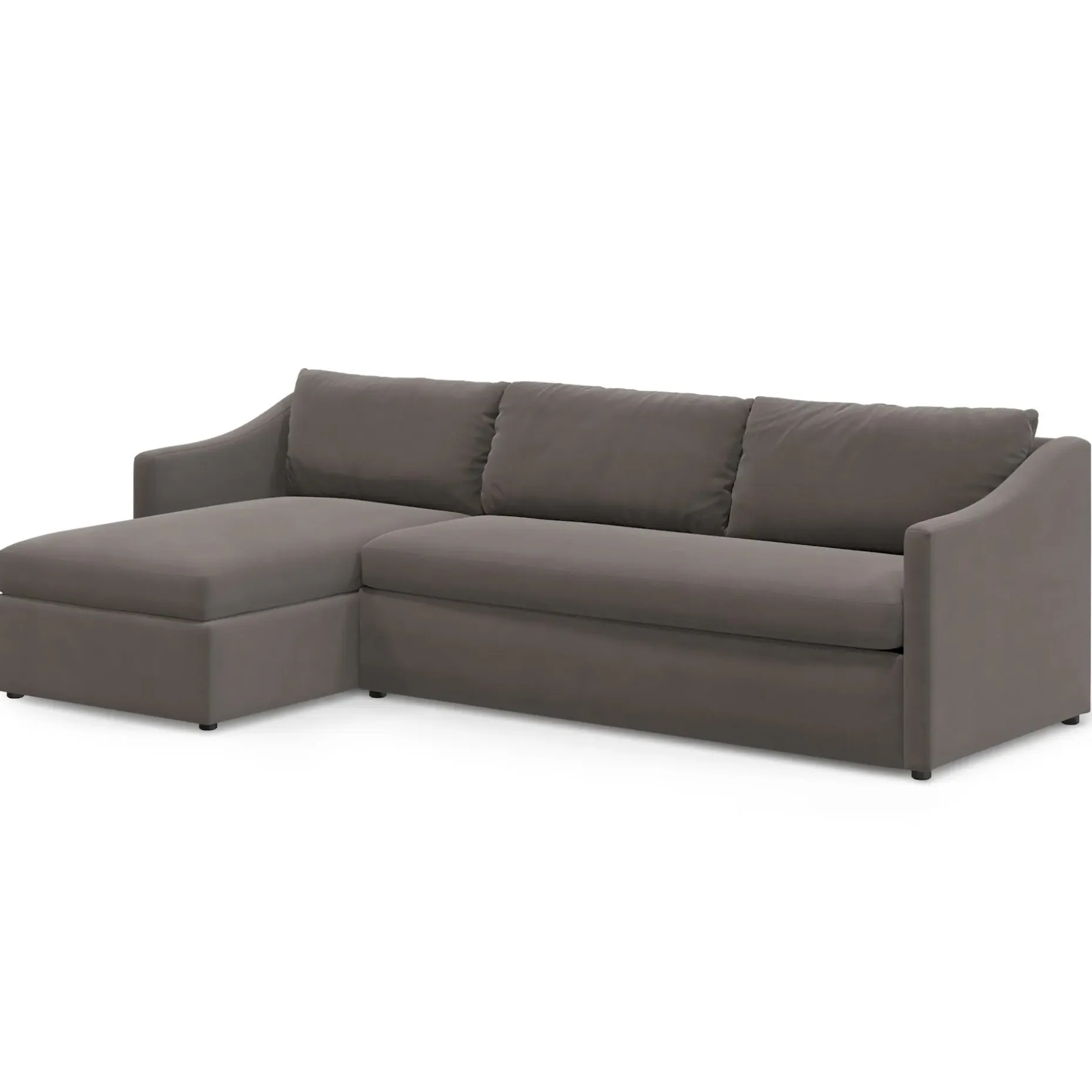 Landry 109" Velvet Left Storage Sleeper Sectional - Hale Warm Gray